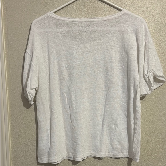 J Crew Linen roll-cuff crewneck T-shirt - Picture 5 of 5